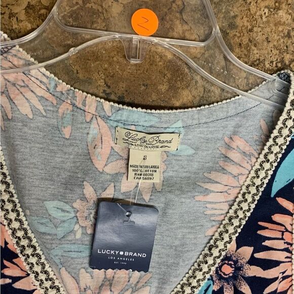 NWT LUCKY BRAND colorful FLORAL V NECK BOHO SLEEVELESS TANK SUN DRESS sz XS - Picture 2 of 3